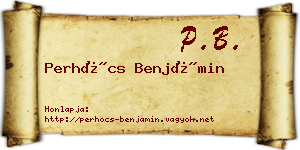 Perhócs Benjámin névjegykártya